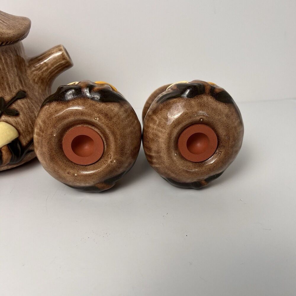 VTG Arnel's Mushroom Teapot Dark Lid Salt & Pepper Shaker Set Ceramic - Picture 7 of 16